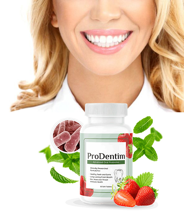 ProDentim supplement showcase with probiotic ingredients